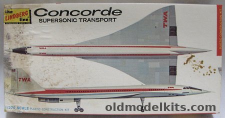 Lindberg 1/270 Concorde - TWA Markings, 491-60 plastic model kit